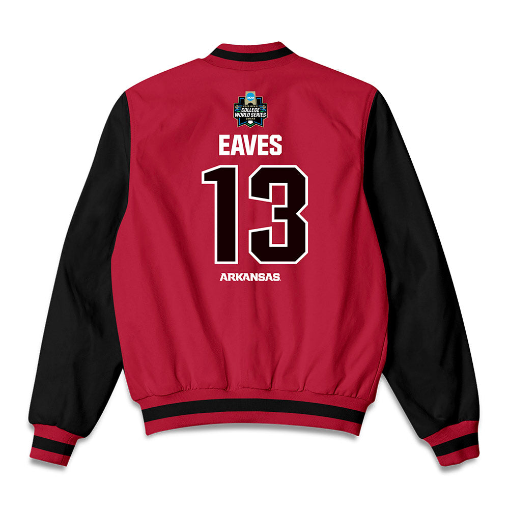 Arkansas - NCAA Baseball : Steele Eaves - Bomber Jacket-1
