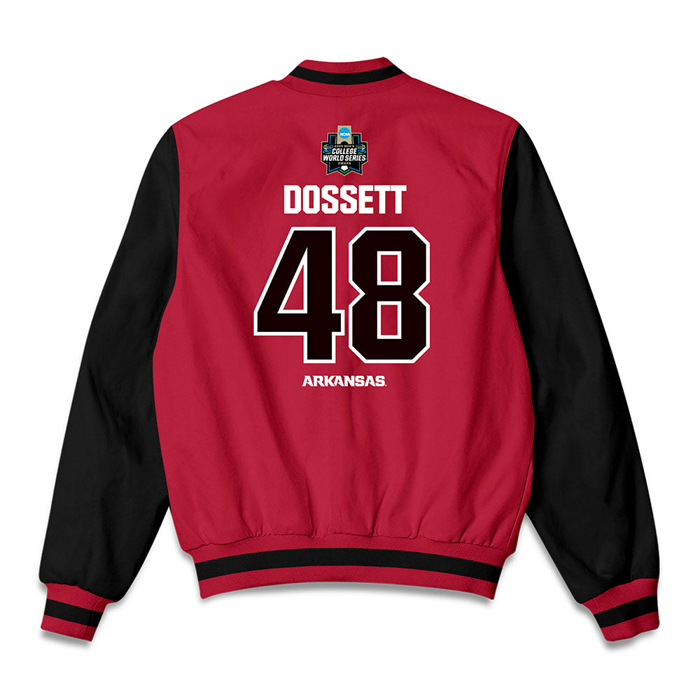 Arkansas - NCAA Baseball : Cooper Dossett - Bomber Jacket-1