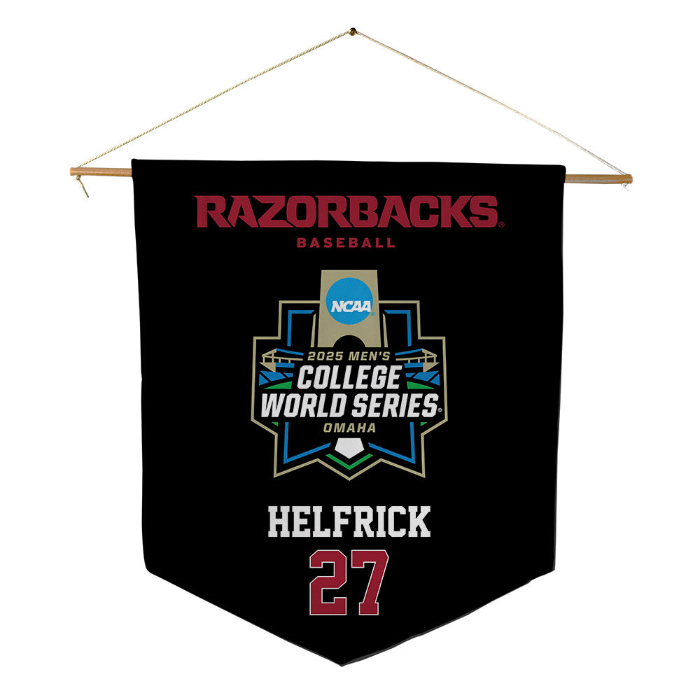 Arkansas - NCAA Baseball : Ryder Helfrick - NCAA® World Series Pennant - 18" x 21"-0