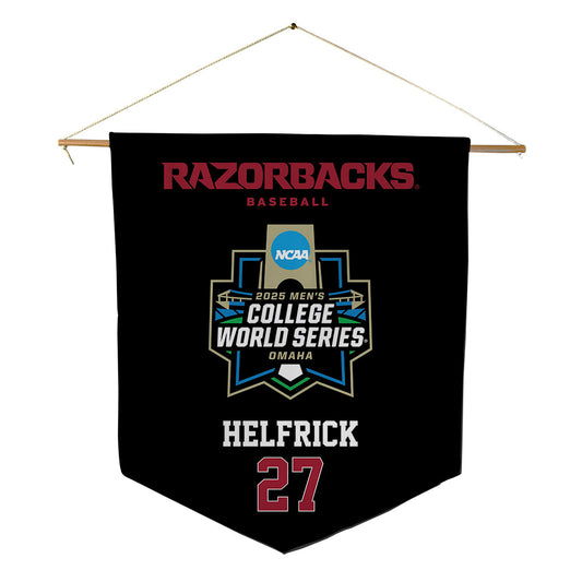 Arkansas - NCAA Baseball : Ryder Helfrick - NCAA® World Series Pennant - 18" x 21"-0