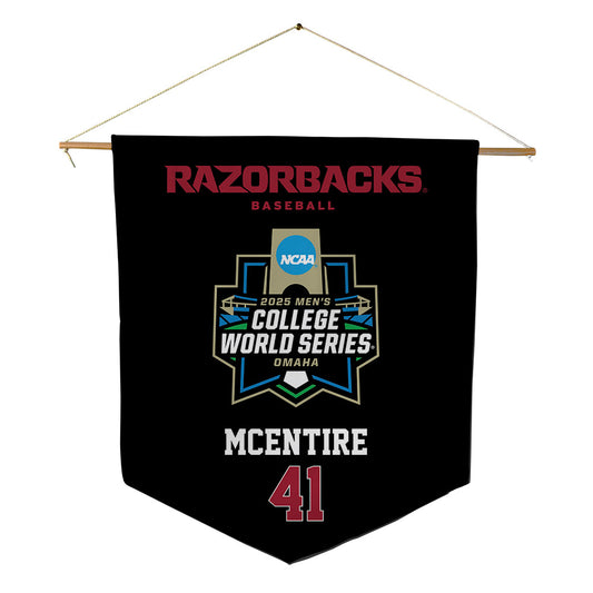 Arkansas - NCAA Baseball : Will McEntire - NCAA® World Series Pennant - 18" x 21"-0