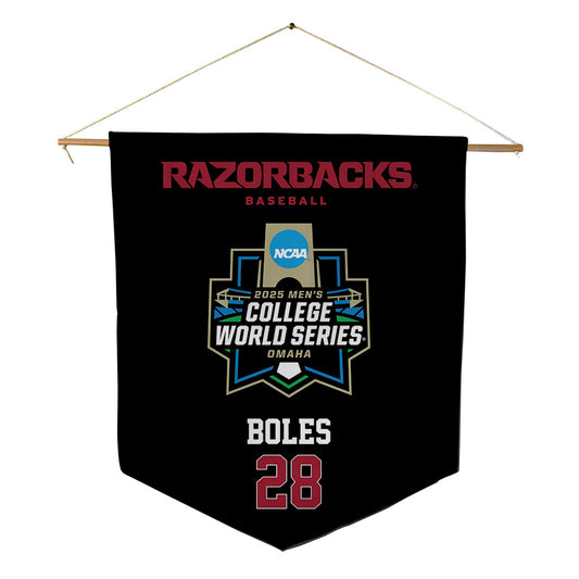 Arkansas - NCAA Baseball : Carson Boles - NCAA® World Series Pennant - 18" x 21"-0