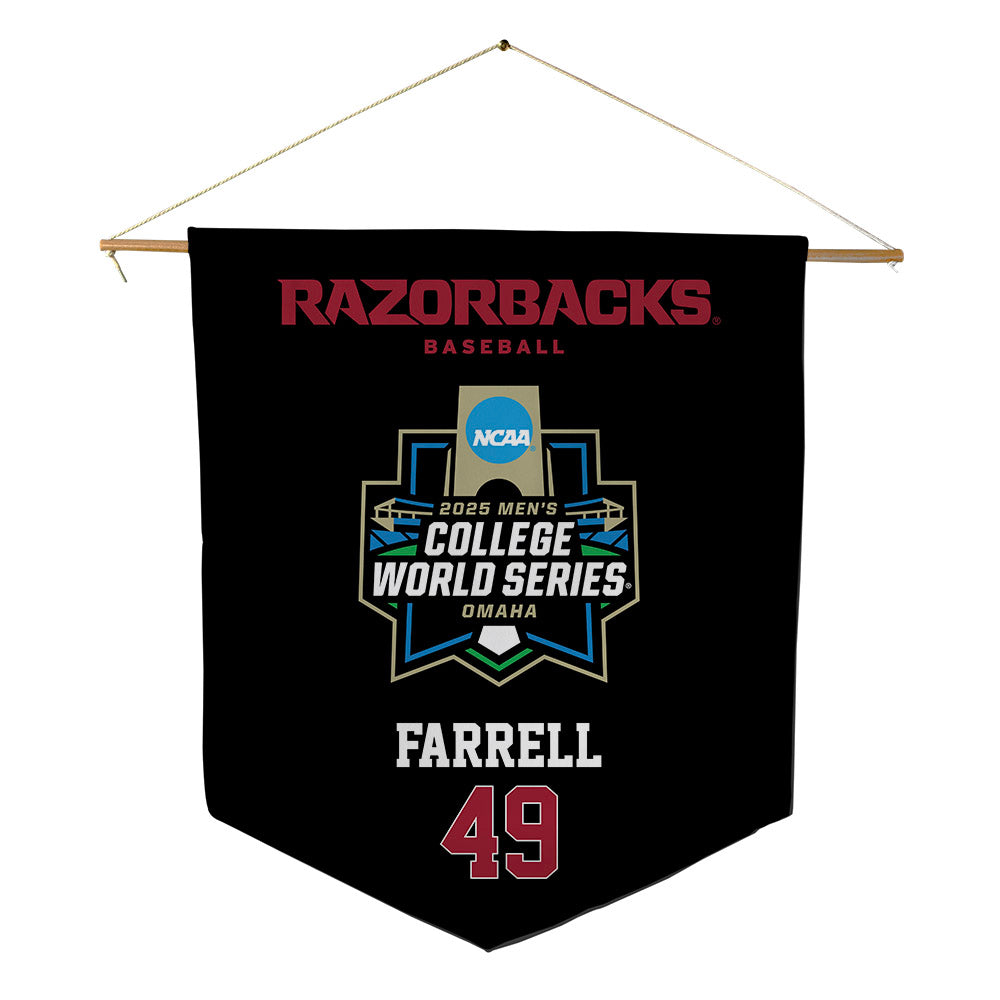 Arkansas - NCAA Baseball : Jackson Farrell - NCAA® World Series Pennant - 18" x 21"-0
