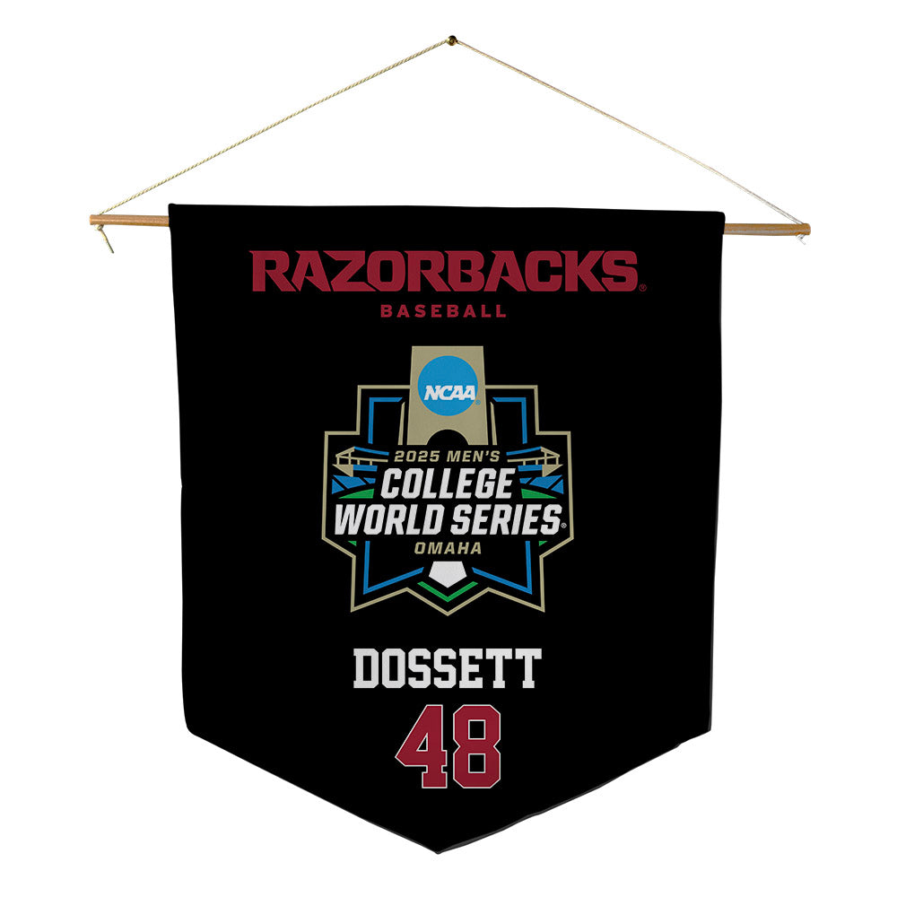 Arkansas - NCAA Baseball : Cooper Dossett - NCAA® World Series Pennant - 18" x 21"-0