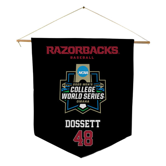 Arkansas - NCAA Baseball : Cooper Dossett - NCAA® World Series Pennant - 18" x 21"-0