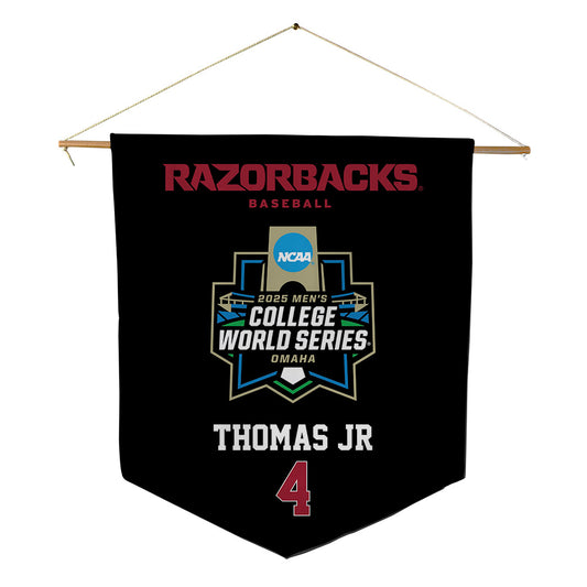 Arkansas - NCAA Baseball : Justin Thomas jr - NCAA® World Series Pennant - 18" x 21"-0