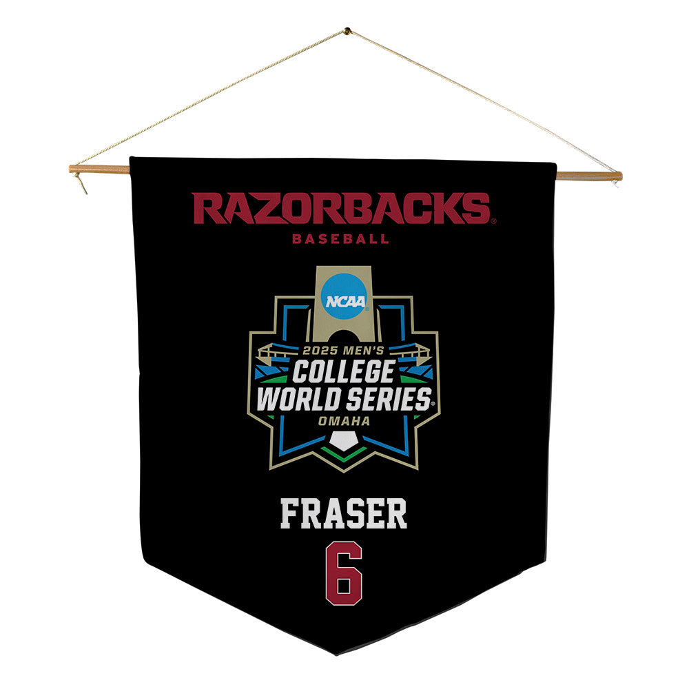 Arkansas - NCAA Baseball : Gabe Fraser - NCAA® World Series Pennant - 18" x 21"-0