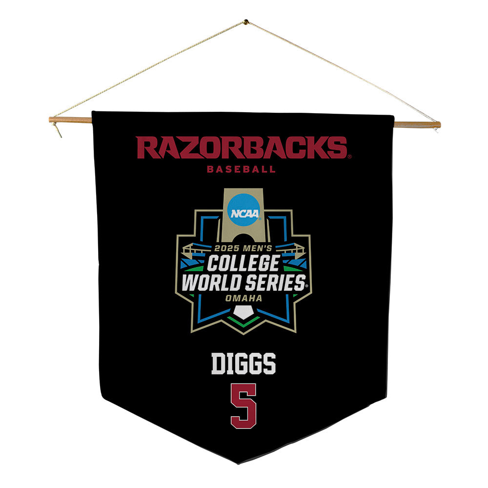 Arkansas - NCAA Baseball : Kendall Diggs - NCAA® World Series Pennant - 18" x 21"-0