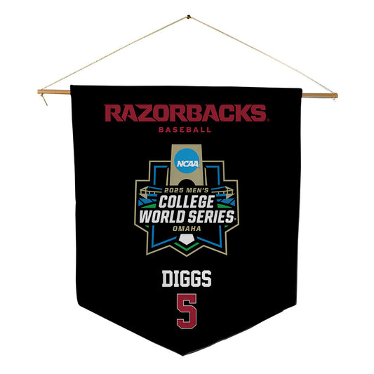 Arkansas - NCAA Baseball : Kendall Diggs - NCAA® World Series Pennant - 18" x 21"-0