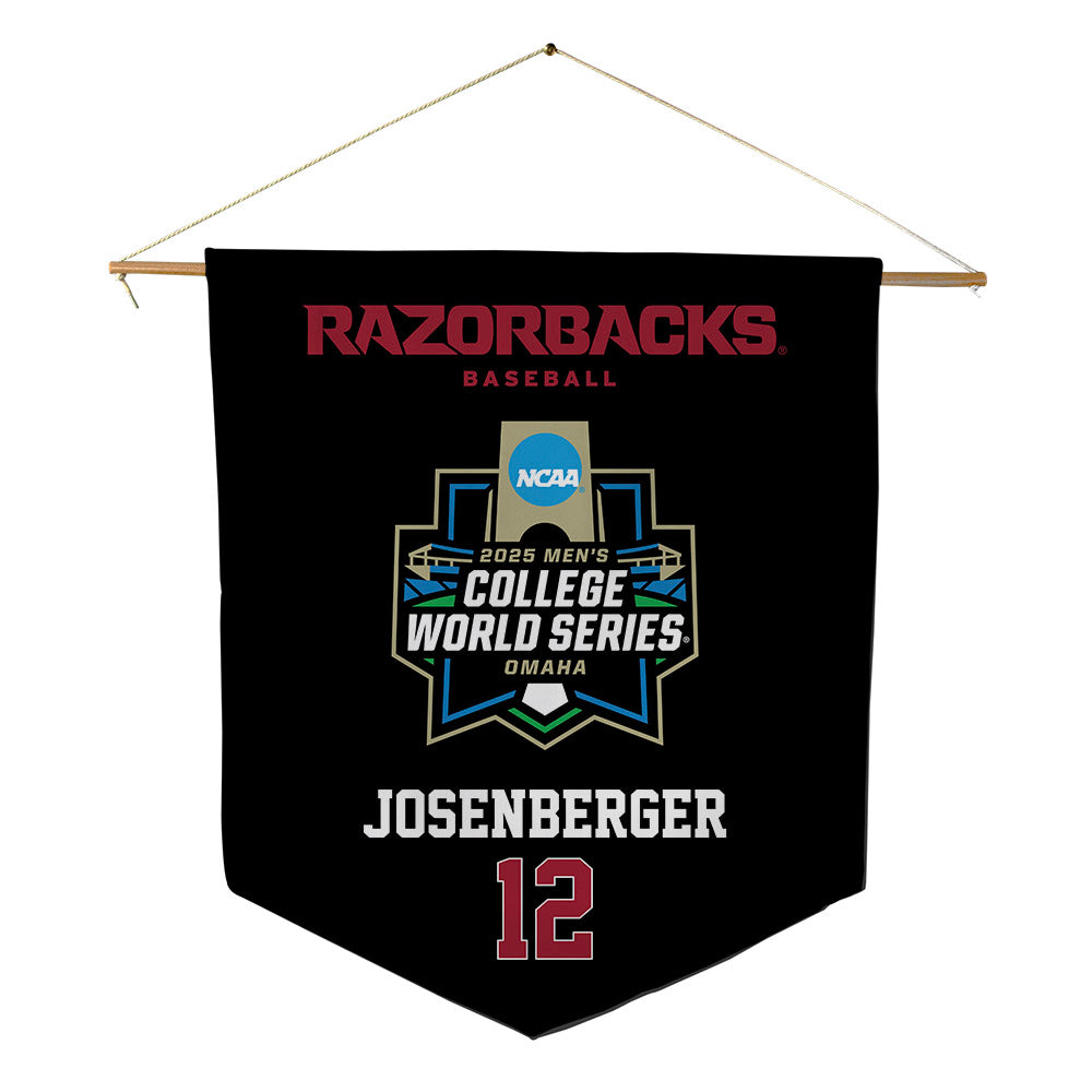 Arkansas - NCAA Baseball : Tavian Josenberger - NCAA® World Series Pennant - 18" x 21"-0
