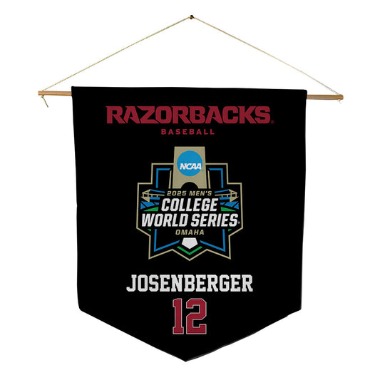 Arkansas - NCAA Baseball : Tavian Josenberger - NCAA® World Series Pennant - 18" x 21"-0