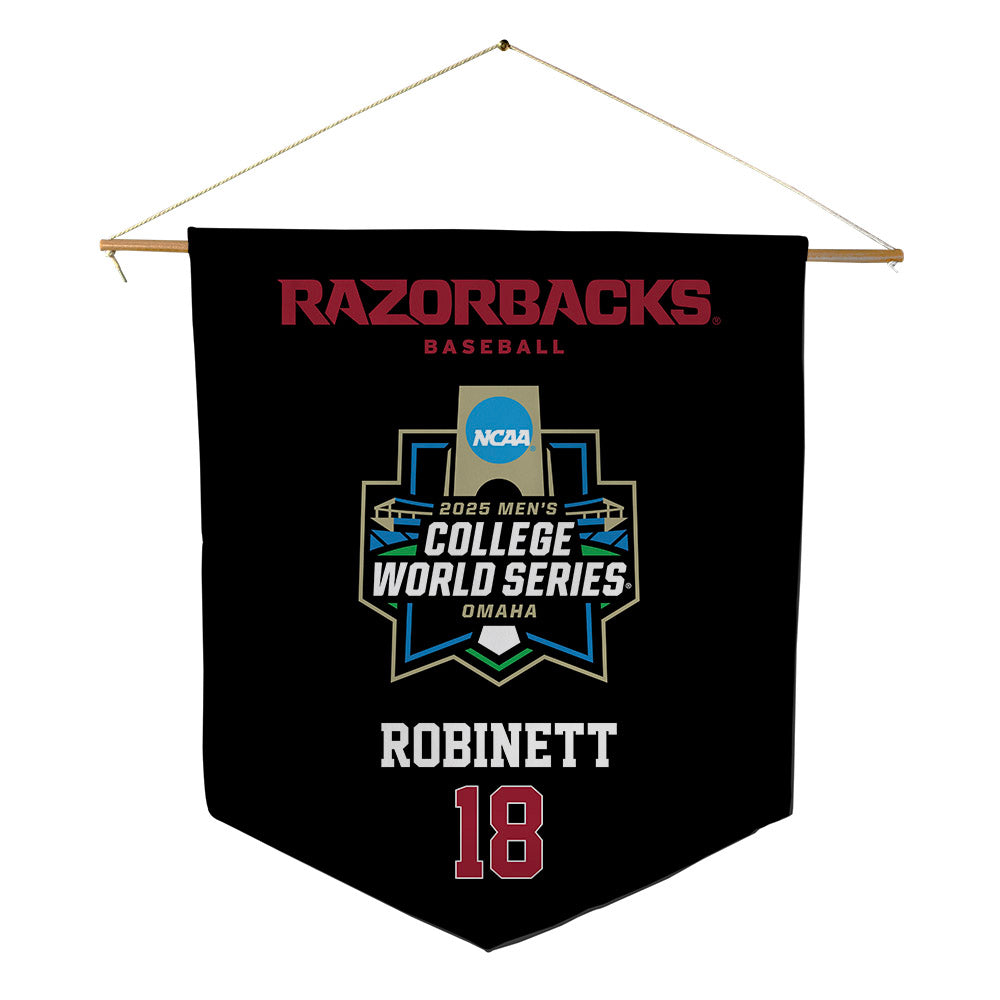 Arkansas - NCAA Baseball : Reese Robinett - NCAA® World Series Pennant - 18" x 21"-0