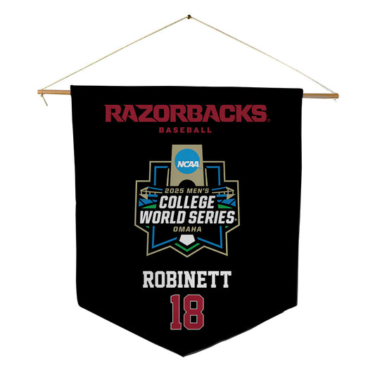 Arkansas - NCAA Baseball : Reese Robinett - NCAA® World Series Pennant - 18" x 21"-0