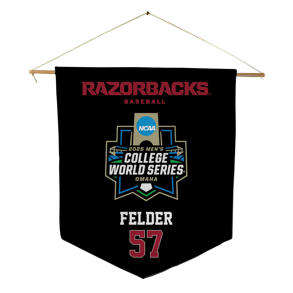 Arkansas - NCAA Baseball : Ross Felder - NCAA® World Series Pennant - 18" x 21"-0