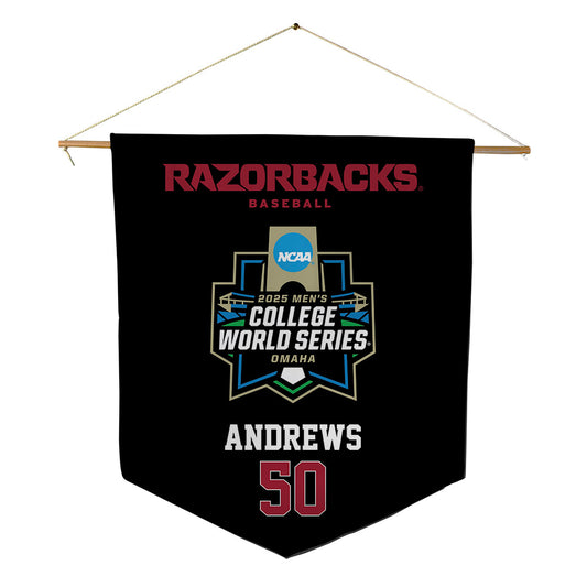Arkansas - NCAA Baseball : Tag Andrews - NCAA® World Series Pennant - 18" x 21"-0