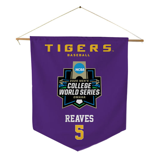 LSU - NCAA Baseball : Tanner Reaves - NCAA® World Series Pennant - 18" x 21"-0