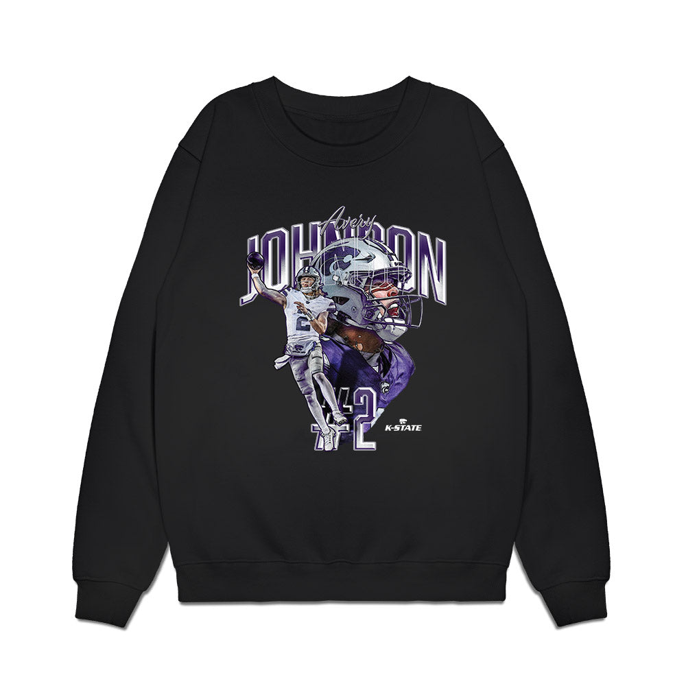 Kansas State - NCAA Football : Avery Johnson - Caricature Premium Crewneck Sweatshirt-0