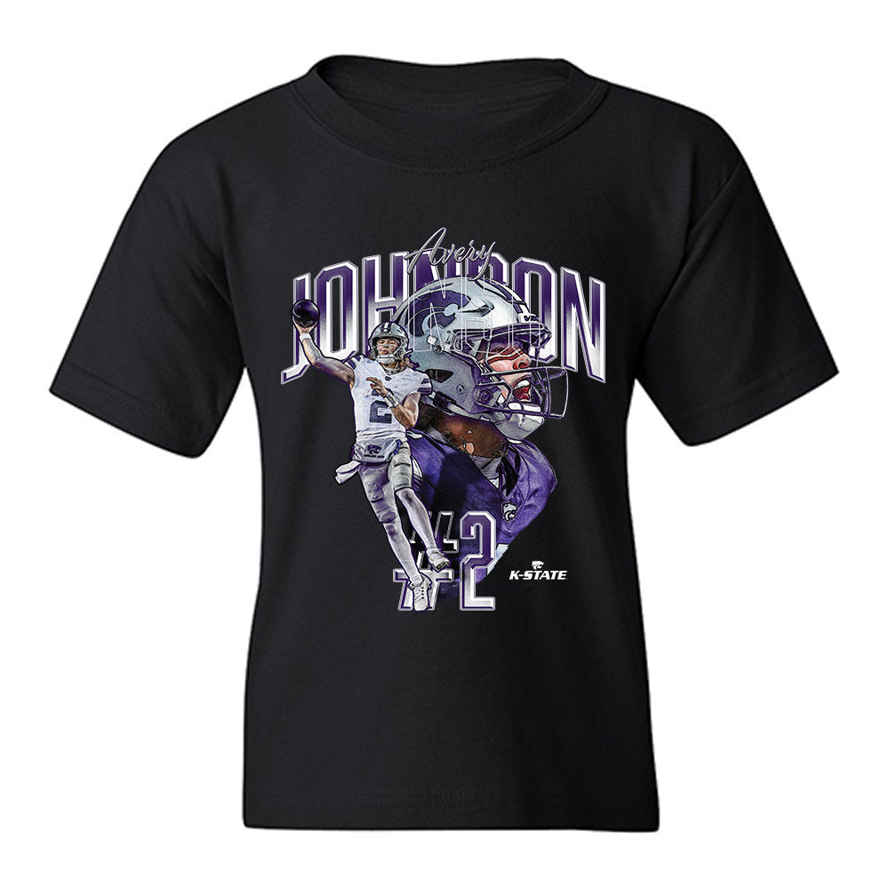 Kansas State - NCAA Football : Avery Johnson - Caricature Youth T-Shirt-0