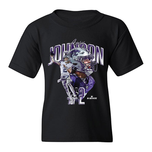 Kansas State - NCAA Football : Avery Johnson - Caricature Youth T-Shirt-0