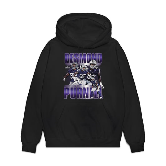 Kansas State - NCAA Football : Desmond Purnell - Caricature Premium Hooded Sweatshirt-0