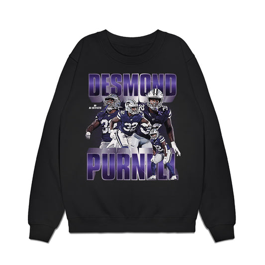 Kansas State - NCAA Football : Desmond Purnell - Caricature Premium Crewneck Sweatshirt-0