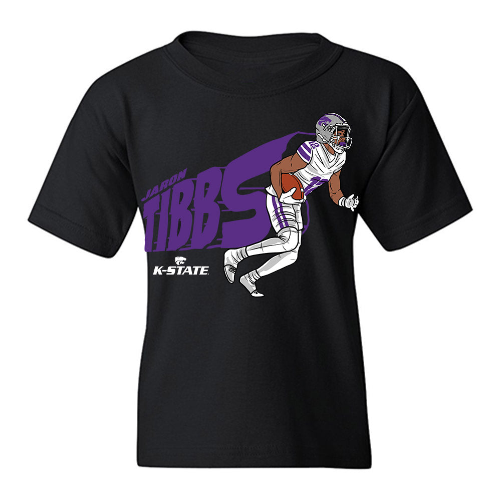 Kansas State - NCAA Football : Jaron Tibbs - Caricature Youth T-Shirt-0