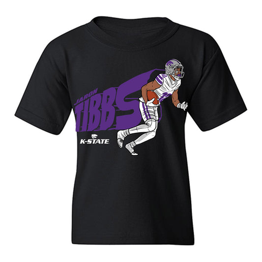 Kansas State - NCAA Football : Jaron Tibbs - Caricature Youth T-Shirt-0