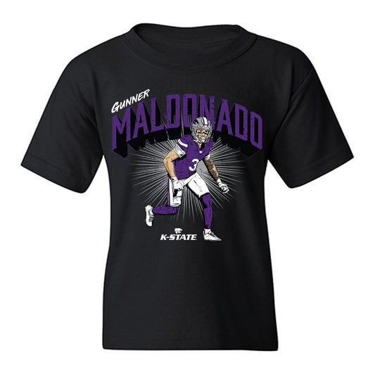 Kansas State - NCAA Football : Gunner Maldonado - Caricature Youth T-Shirt-0