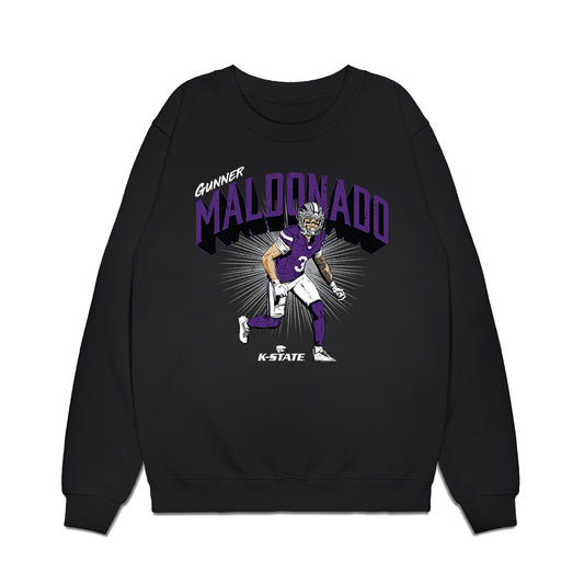 Kansas State - NCAA Football : Gunner Maldonado - Caricature Premium Crewneck Sweatshirt-0