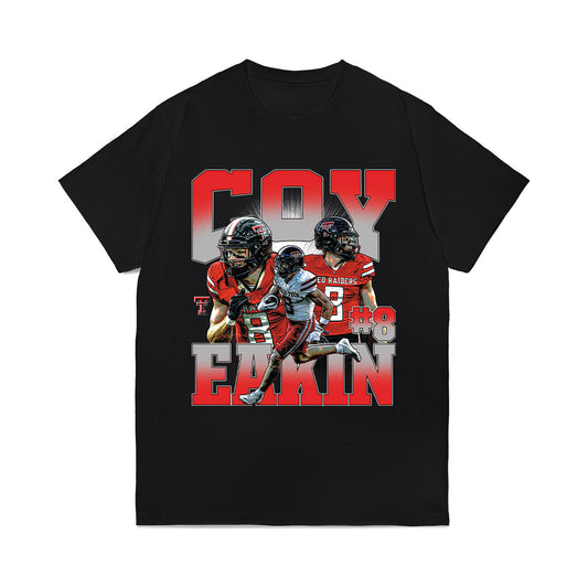 Texas Tech - NCAA Football : Coy Eakin - Caricature Comfort Colors T-Shirt-0