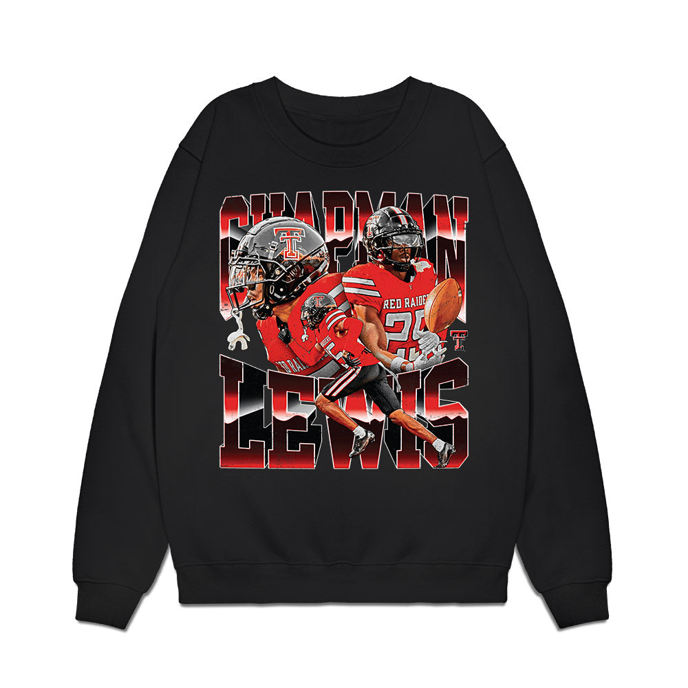 Texas Tech - NCAA Football : Chapman Lewis - Caricature Premium Crewneck Sweatshirt-0