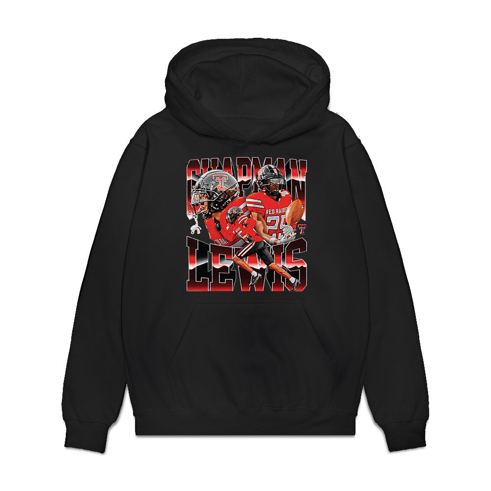 Texas Tech - NCAA Football : Chapman Lewis - Caricature Premium Hooded Sweatshirt-0