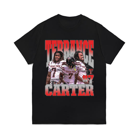 Texas Tech - NCAA Football : Terrance Carter Jr - Caricature Comfort Colors T-Shirt-0