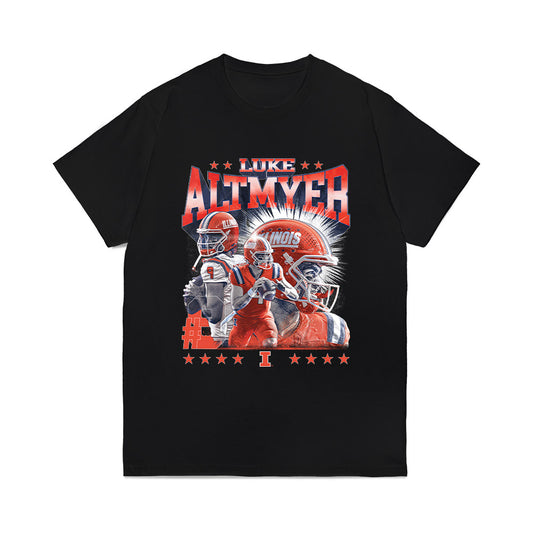 Illinois - NCAA Football : Luke Altmyer - Caricature Comfort Colors T-Shirt-0