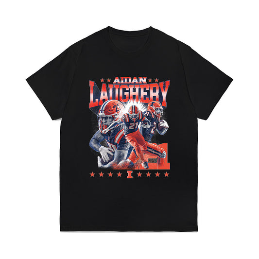 Illinois - NCAA Football : Aidan Laughery - Caricature Comfort Colors T-Shirt-0