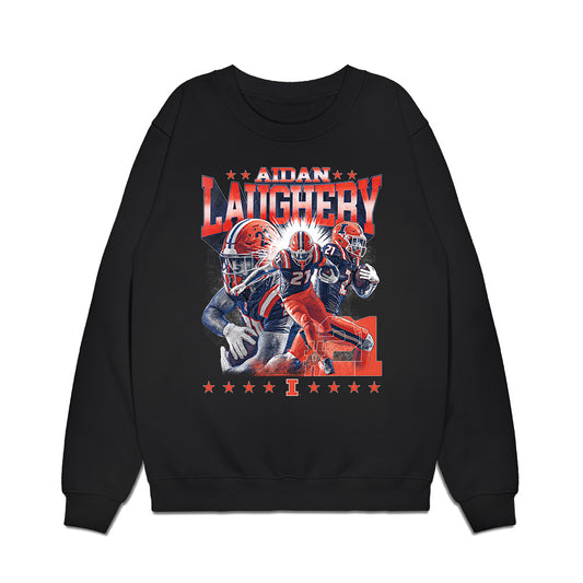 Illinois - NCAA Football : Aidan Laughery - Caricature Premium Crewneck Sweatshirt-0