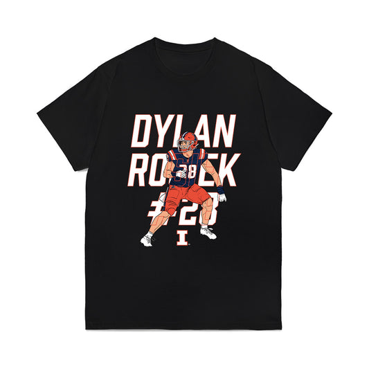 Illinois - NCAA Football : Dylan Rosiek - Caricature Comfort Colors T-Shirt-0