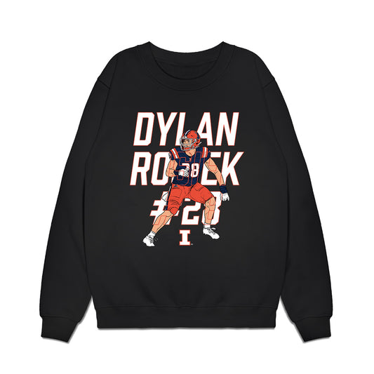Illinois - NCAA Football : Dylan Rosiek - Caricature Premium Crewneck Sweatshirt-0