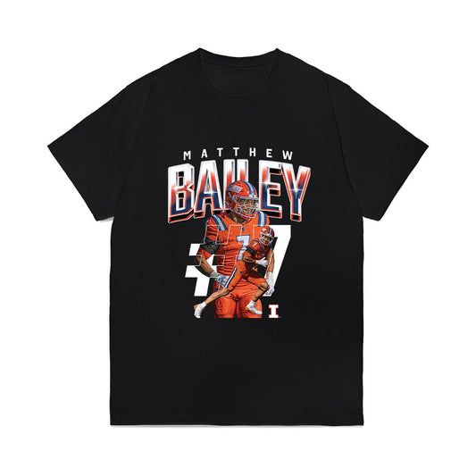 Illinois - NCAA Football : Matthew Bailey - Caricature Comfort Colors T-Shirt-0
