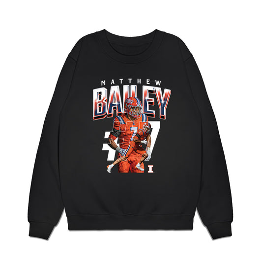 Illinois - NCAA Football : Matthew Bailey - Caricature Premium Crewneck Sweatshirt-0