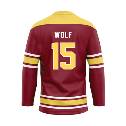 NSU - NCAA Softball : Brooke Wolf - Maroon Hockey Jersey-1