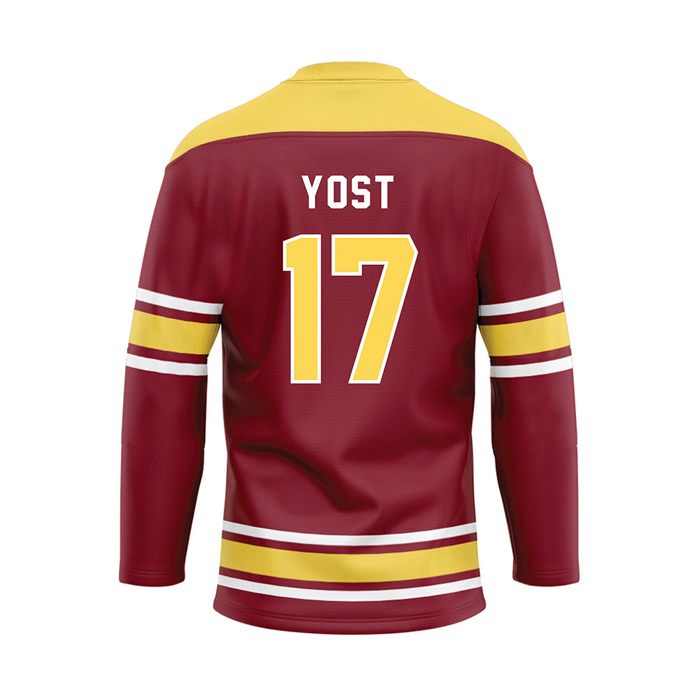 NSU - NCAA Women's Volleyball : Ashley Yost - Maroon Hockey Jersey-1