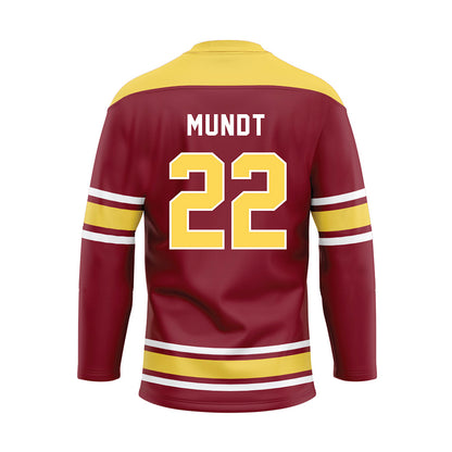 NSU - NCAA Baseball : Christian Mundt - Maroon Hockey Jersey-1