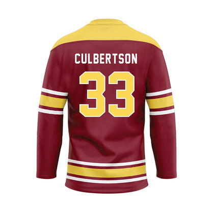 NSU - NCAA Baseball : Kolby Culbertson - Maroon Hockey Jersey-1