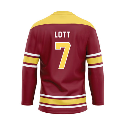 NSU - NCAA Baseball : Collin Lott - Maroon Hockey Jersey-1