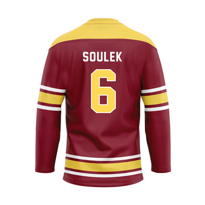 NSU - NCAA Baseball : Dylan Soulek - Maroon Hockey Jersey-1