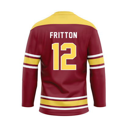 NSU - NCAA Football : Collin Fritton - Maroon Hockey Jersey-1