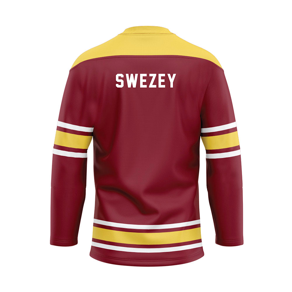 NSU - NCAA Men's Track & Field : Tristan Swezey - Maroon Hockey Jersey-1