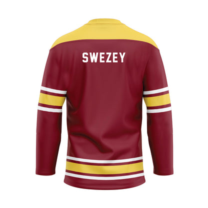 NSU - NCAA Men's Track & Field : Tristan Swezey - Maroon Hockey Jersey-1