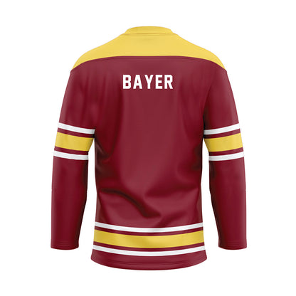 NSU - NCAA Men's Track & Field : Noah Bayer - Maroon Hockey Jersey-1